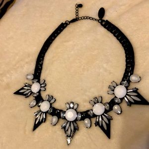 Natasha Couture black and white statement necklace